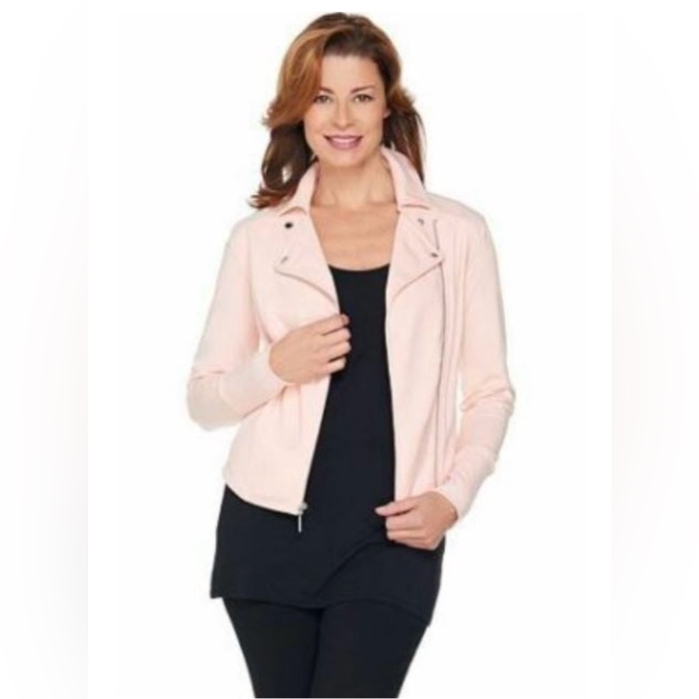 H by Halston French Terry Motorcycle Jacket - 28W